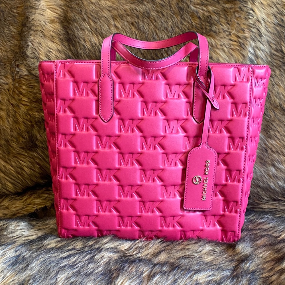 Michael Kors Hot Pink Embossed Tote